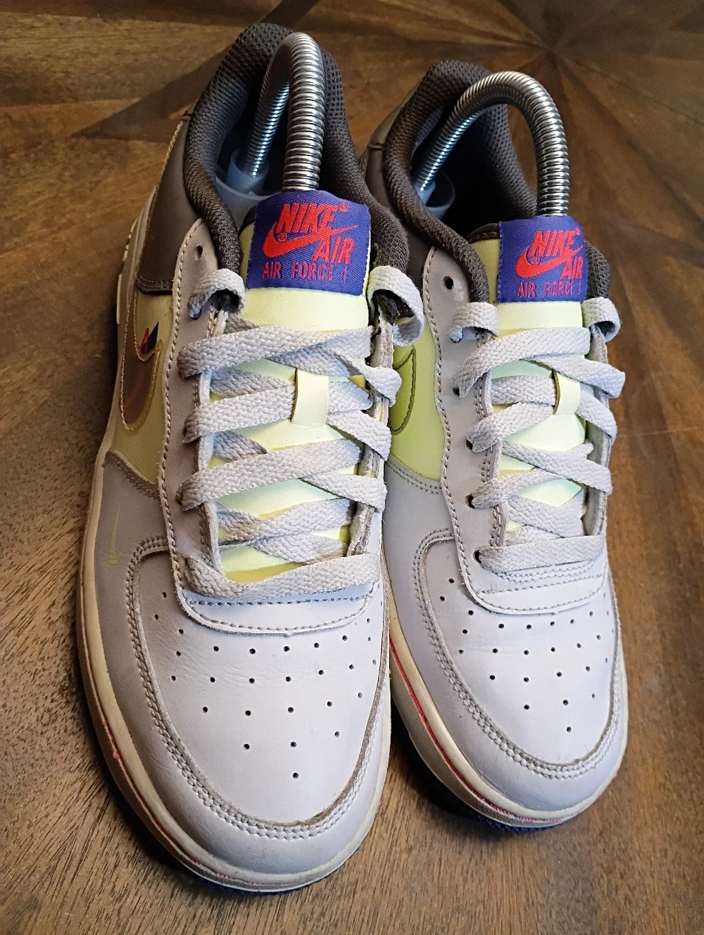 Nike Air Force 1 LV8 2 GS “Double Swoosh / Just Do It” Gray Volt Blue Sneakers Y